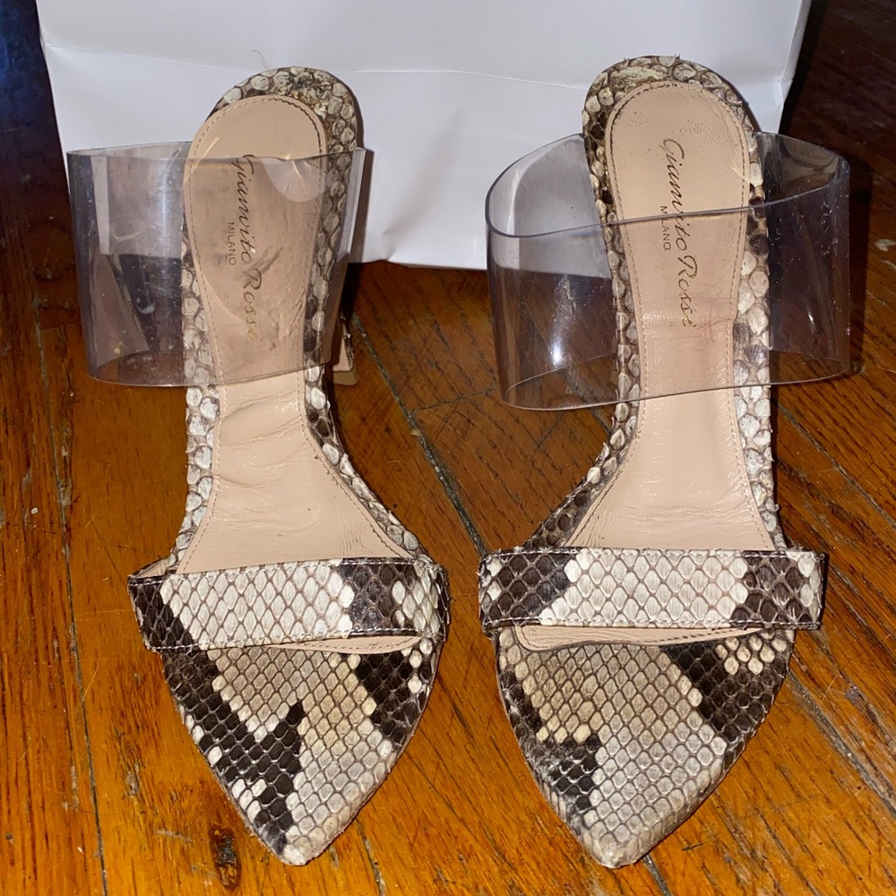 Gianvito Rossi Snakeskin Mules